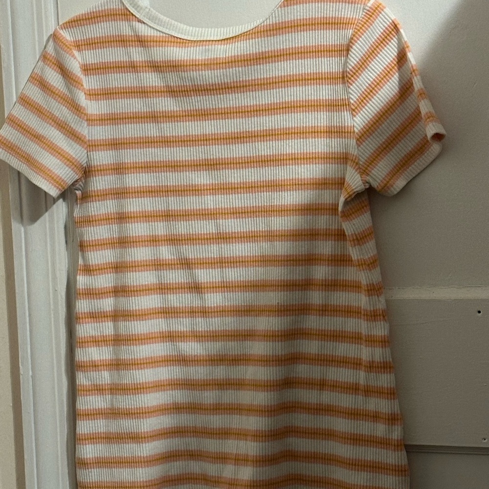 Old Navy Orange Strip Short Sleeve T-shirt Size: M